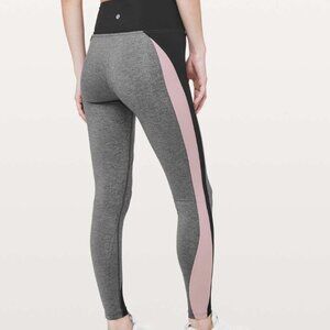 Lululemon Get Going Train Tight *28" Heathered Black / Black / Smoky Blush
